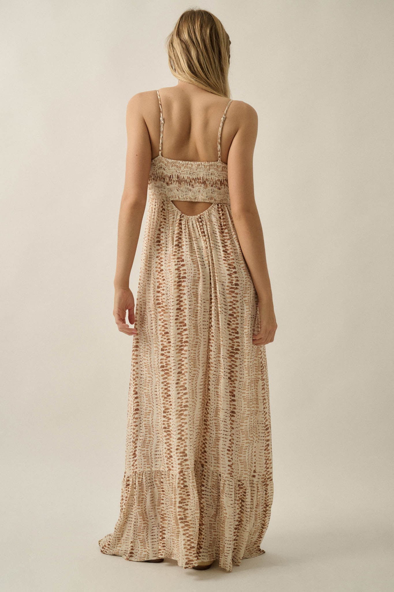 Wandering Soul Abstract-Print Button-Front Maxi Dress