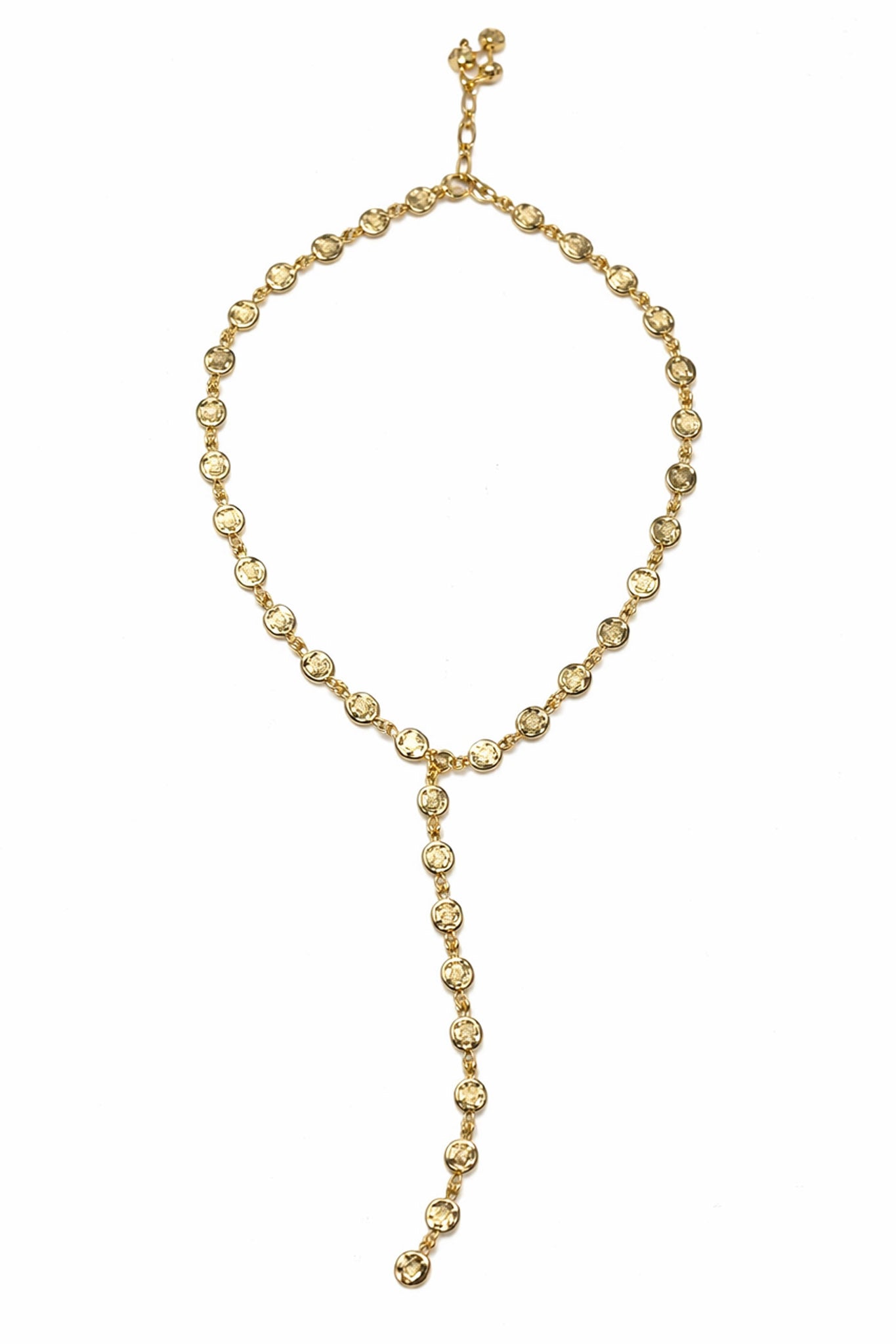Stradella Mini Gold Coin Lariat Necklace