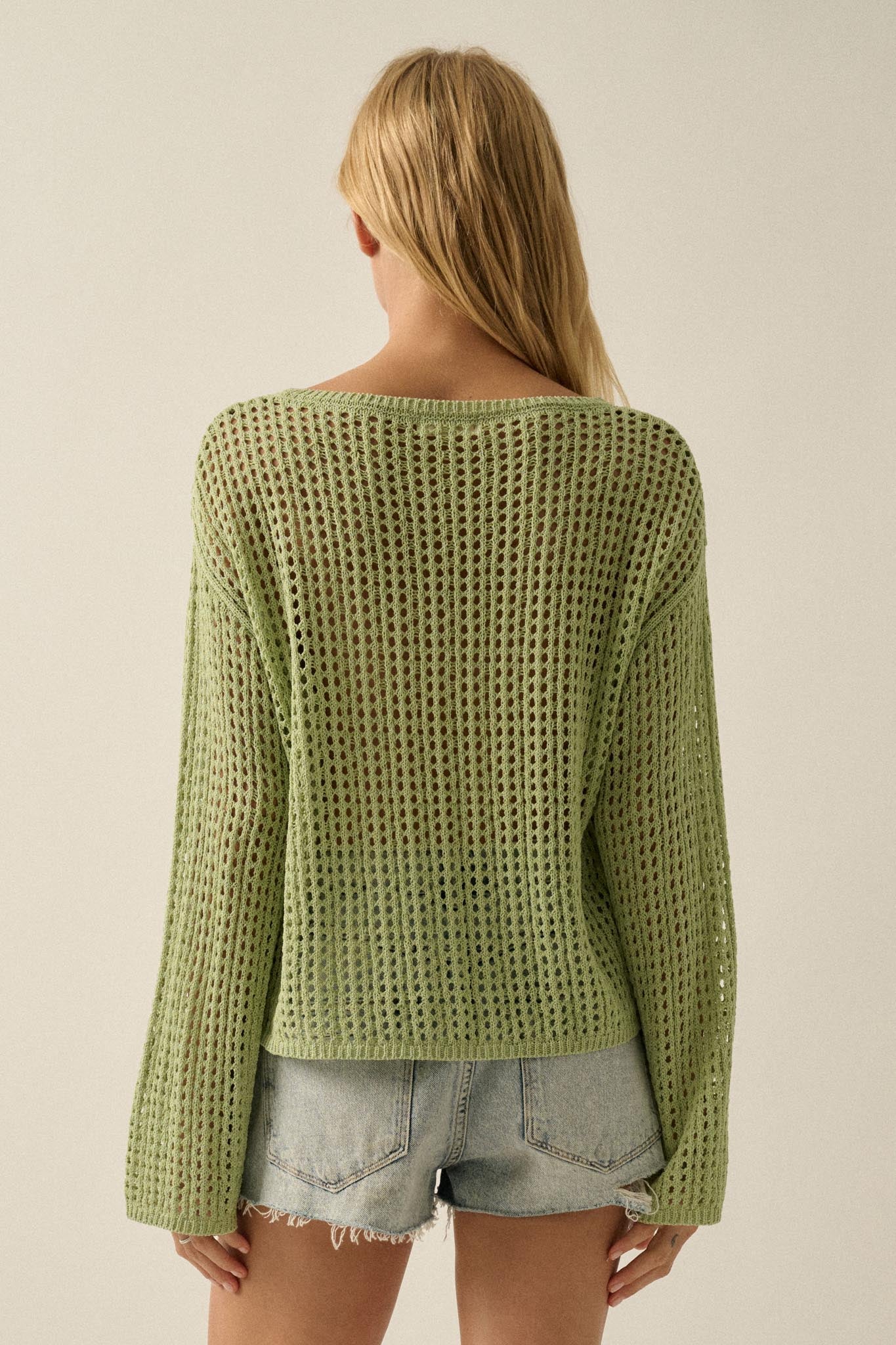Without a Net Crochet Open-Knit Sweater