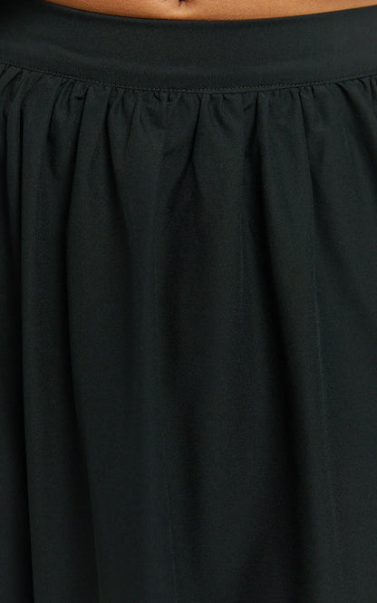 Preston Maxi Skirt - Gathered Waist Full Skirt in Black