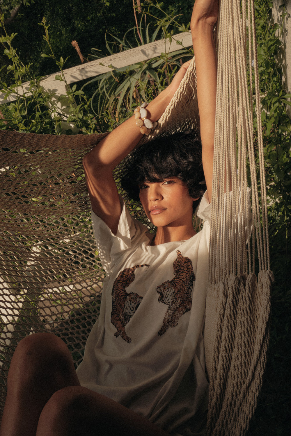 Terrific Tigers Oversized Distressed Graphic Tee