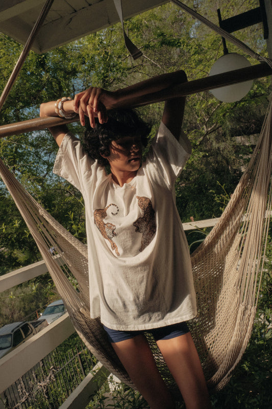 Terrific Tigers Oversized Distressed Graphic Tee