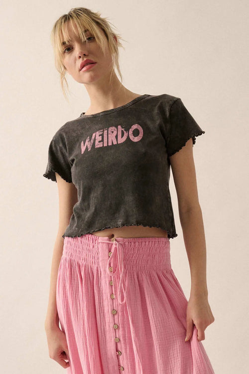 Weirdo Cropped Lettuce-Edge Graphic Baby Tee