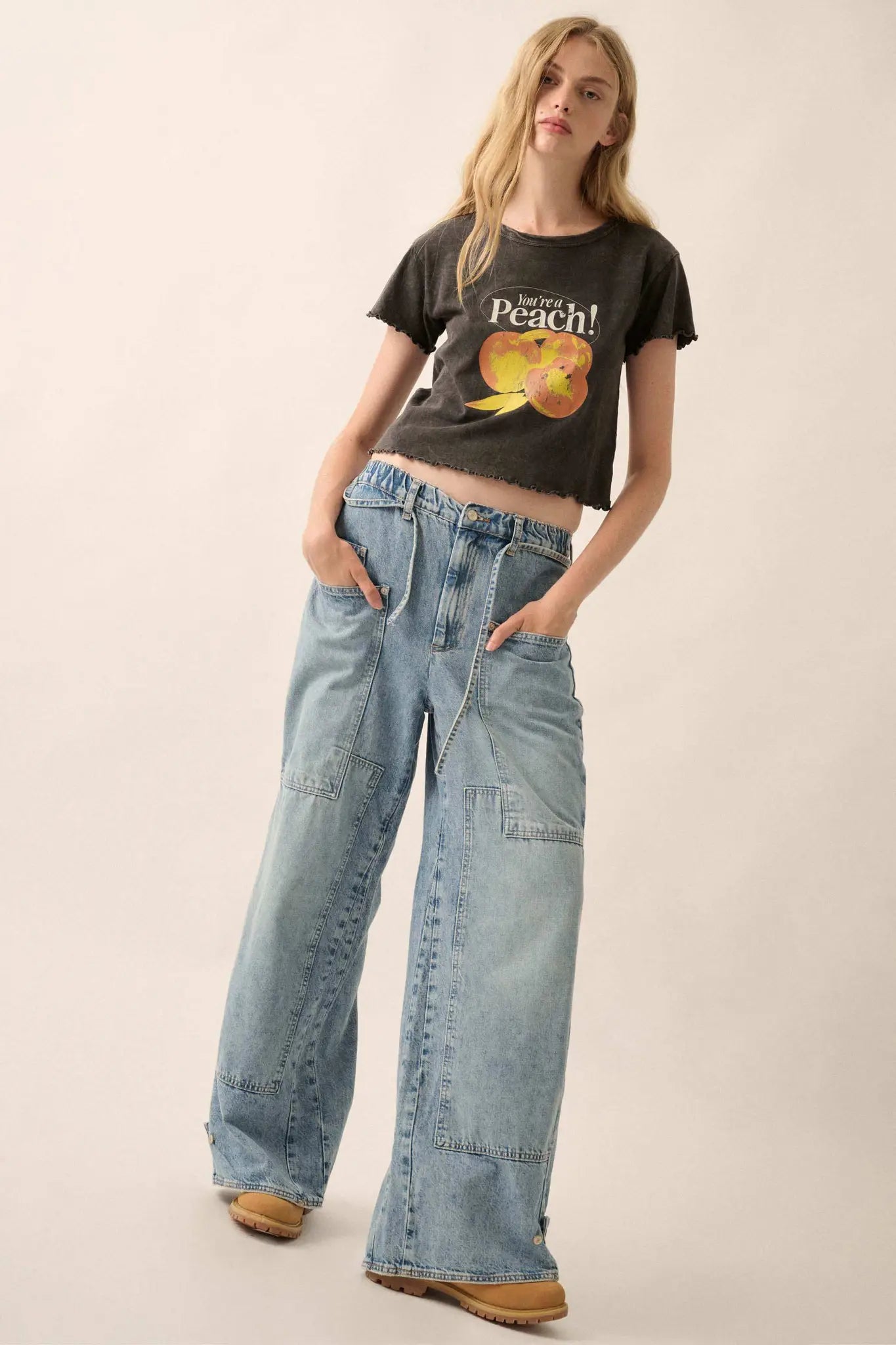 You're a Peach Cropped Graphic Baby Tee