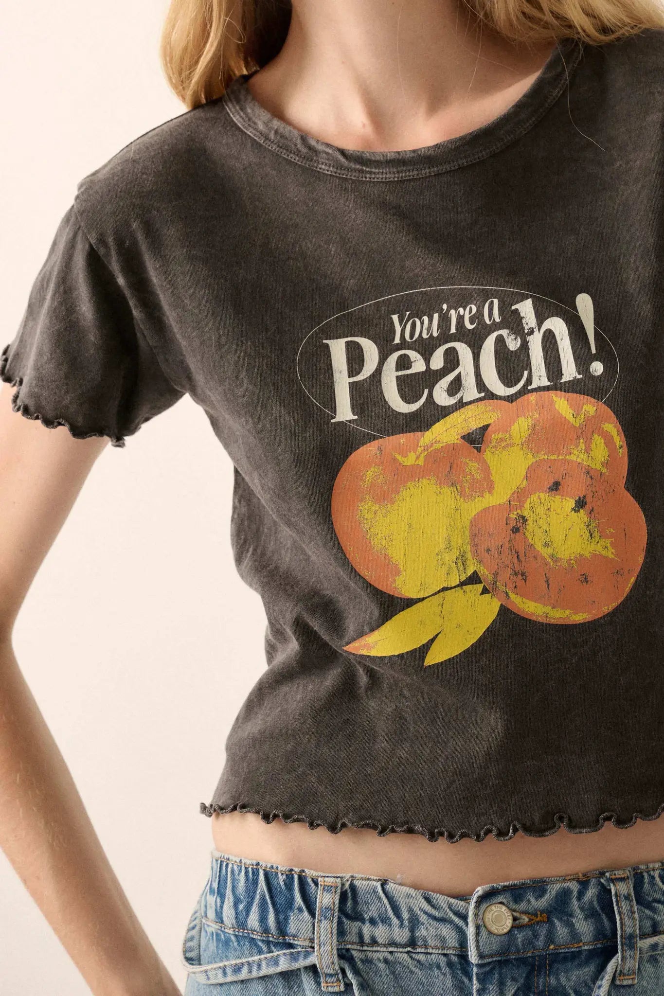 You're a Peach Cropped Graphic Baby Tee
