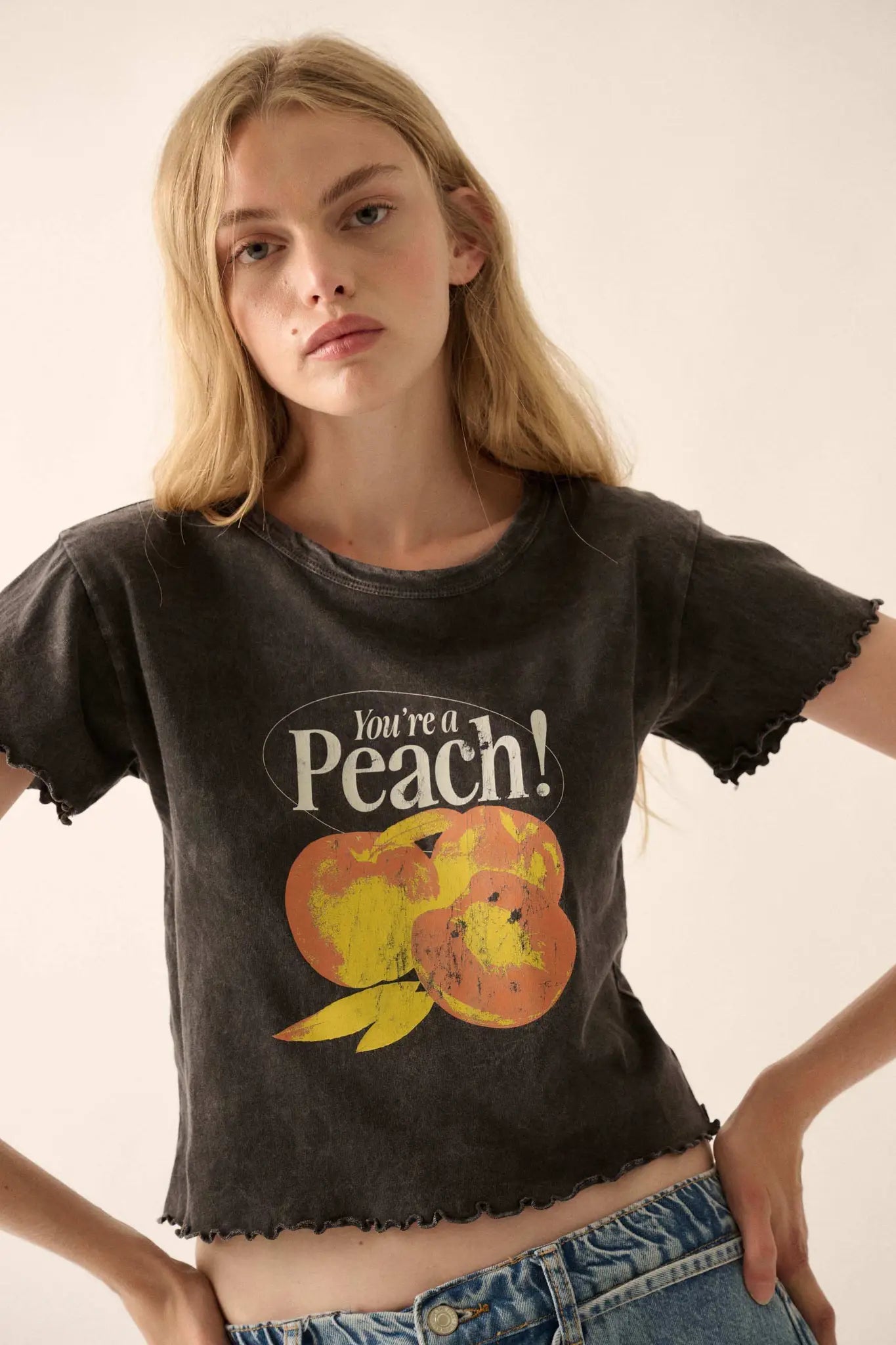 You're a Peach Cropped Graphic Baby Tee