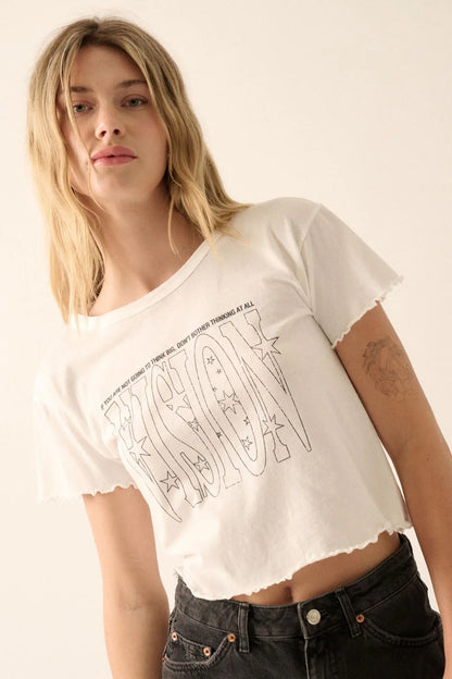 Vision Cropped Lettuce-Edge Graphic Baby Tee