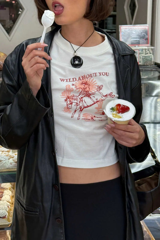 Wild About You Cropped Cowboy Graphic Baby Tee