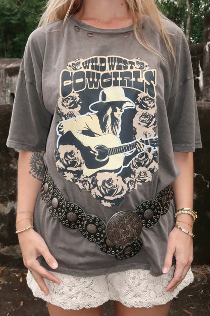 Wild West Cowgirls Distressed Graphic Tee