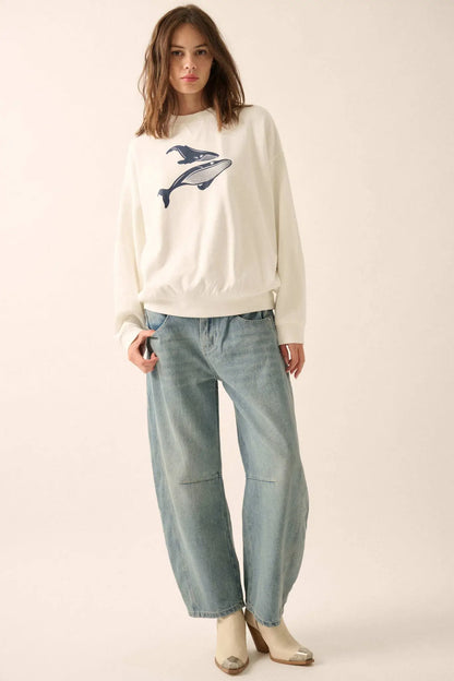 Whale of a Time French Terry Graphic Sweatshirt