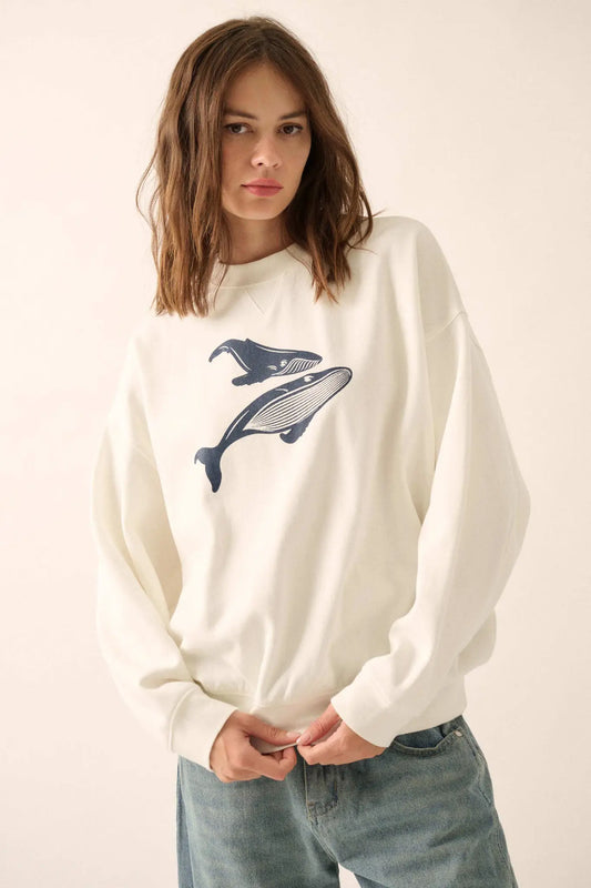 Whale of a Time French Terry Graphic Sweatshirt