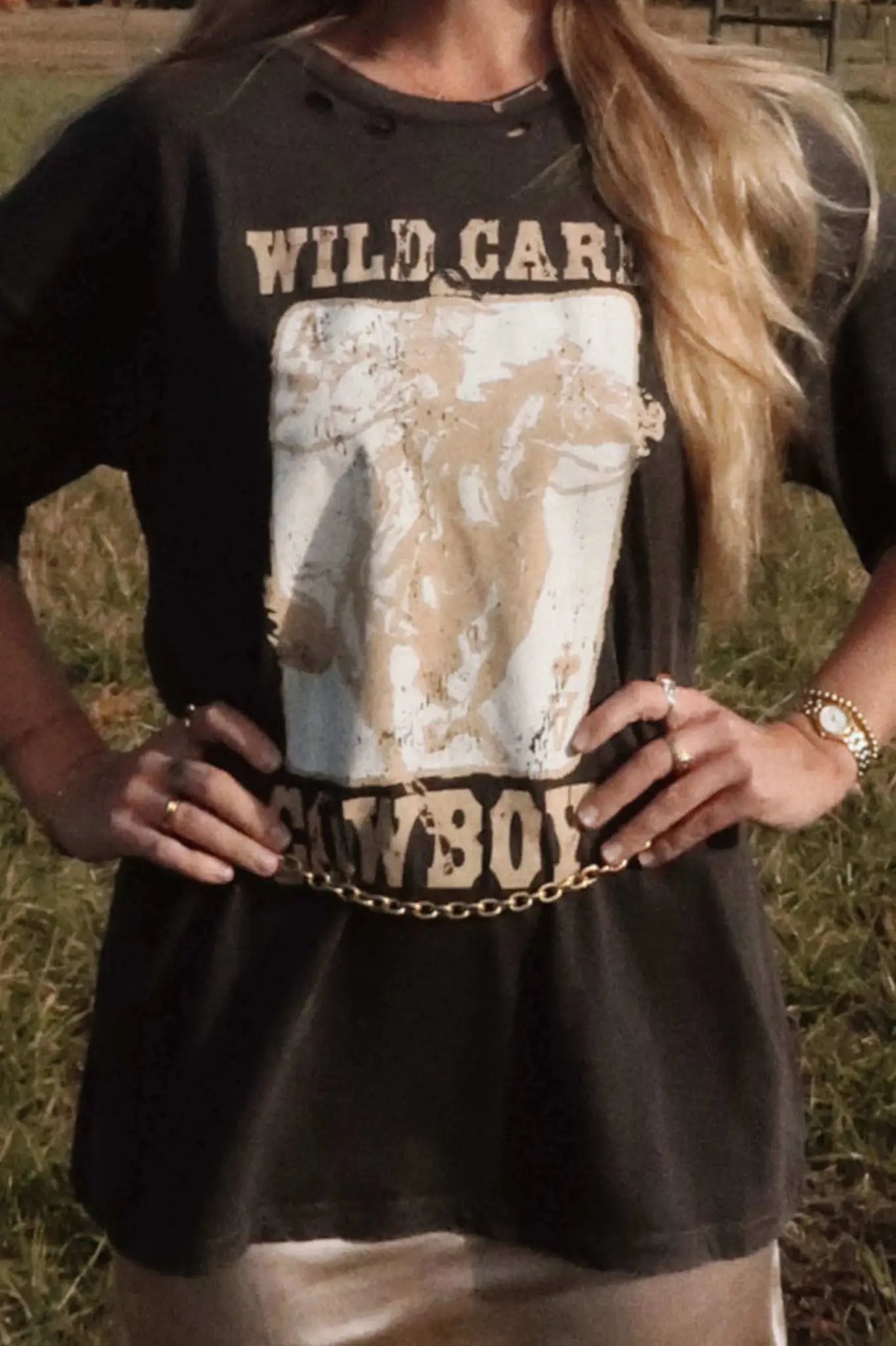 Wild Card Cowboy Distressed Graphic Tee