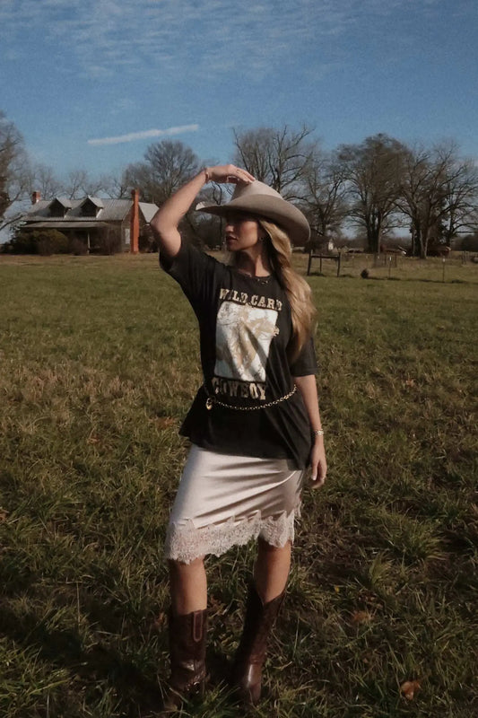 Wild Card Cowboy Distressed Graphic Tee