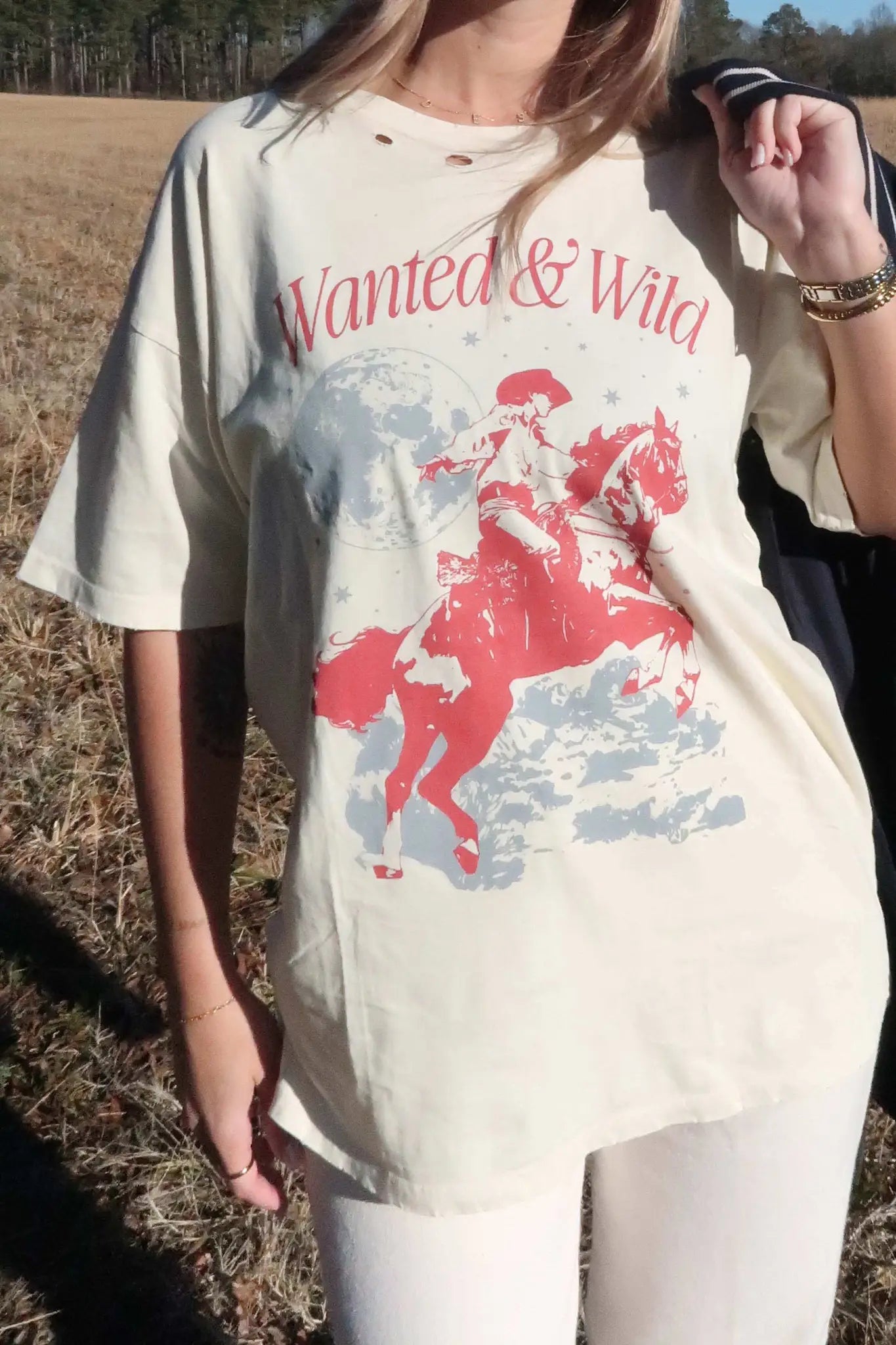 Wanted and Wild Distressed Graphic Tee