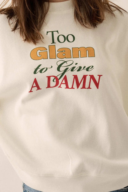 Too Glam Oversize Thermal Graphic Top