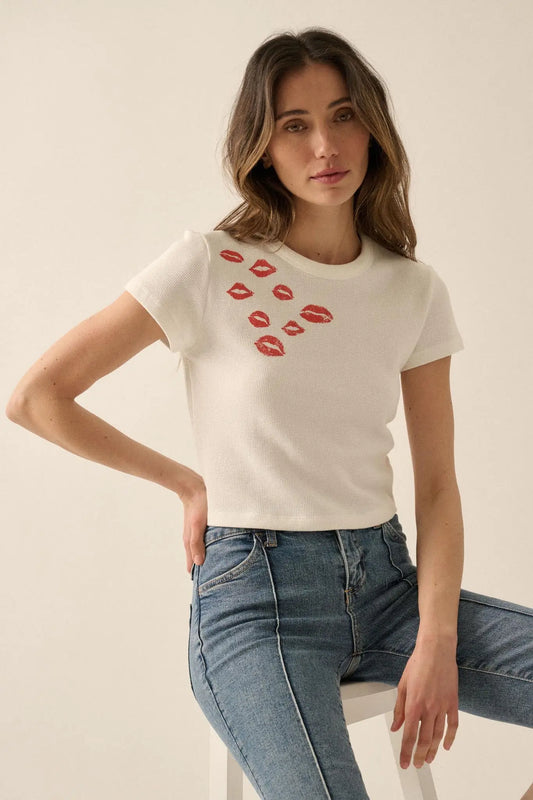 Stolen Kisses Thermal Graphic Baby Tee