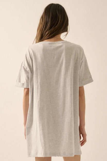 Symbology Vintage-Print Oversize Graphic Tee