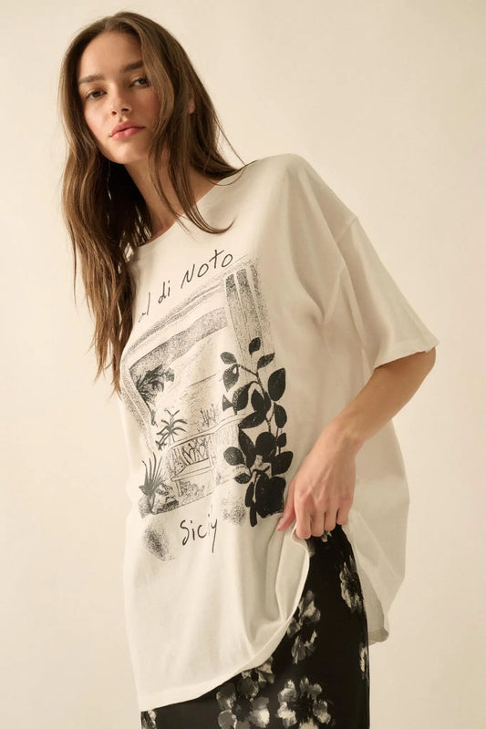 Val di Noto Sicily Oversize Graphic Tee