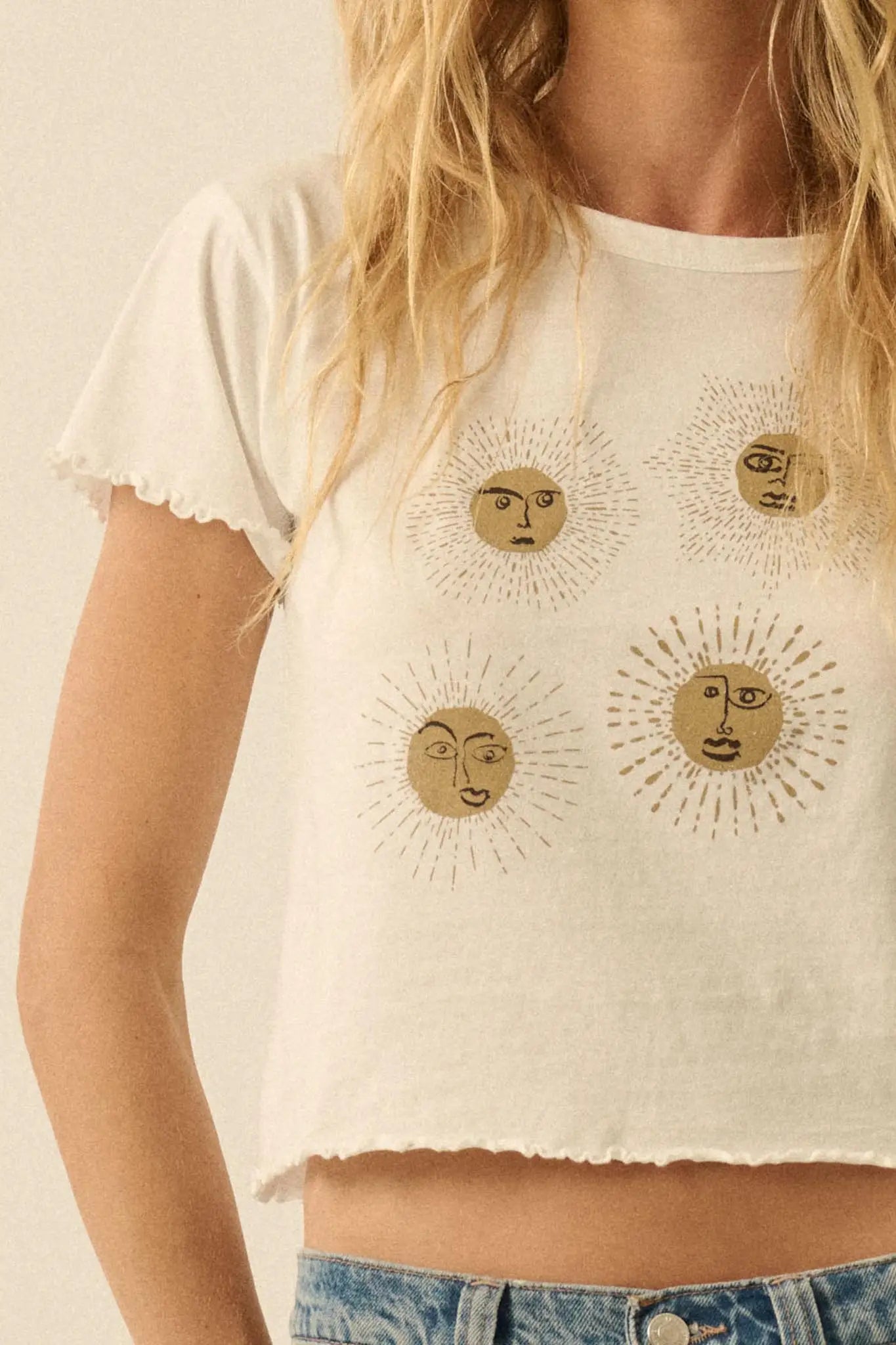 Sunshine Day Lettuce-Edge Graphic Baby Tee