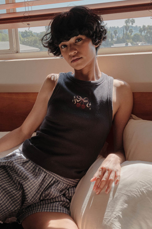 Sweet Cherries Crewneck Thermal Graphic Tank Top