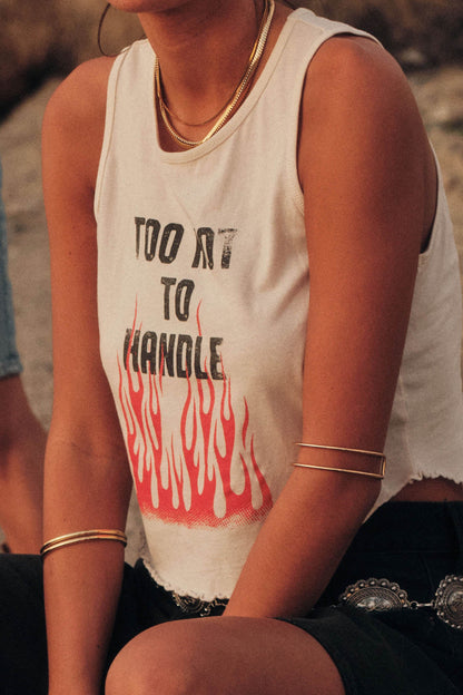 Too Hot to Handle Lettuce-Edge Graphic Tank Top