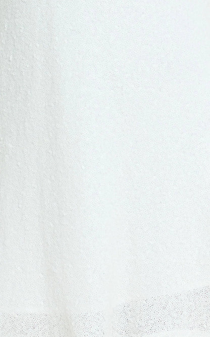 Rowella Mini Dress - Faux Feather Bell Sleeve Dress in White