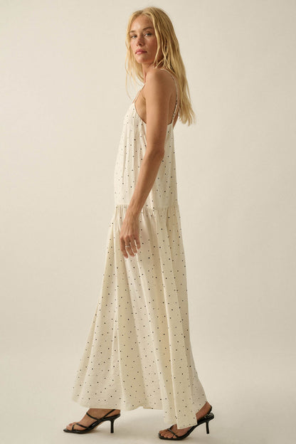 Sweet Spot Polka Dot Drop-Waist Cami Maxi Dress