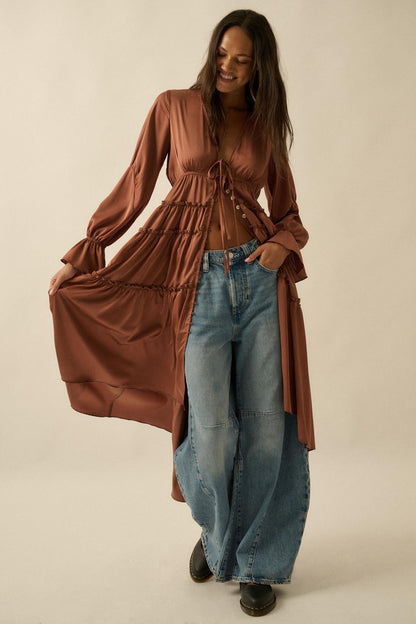 Sweet Juliet Ruffled High-Low Layering Midi Dress