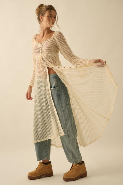 Wishful Dreaming Sheer Lace Layering Midi Dress