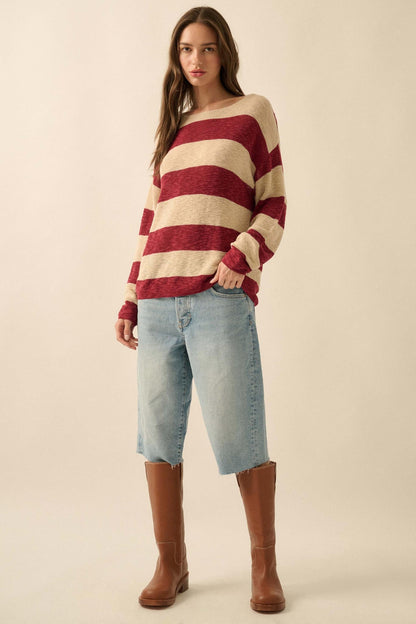 Stripe Zone Striped Slub-Knit Sweater