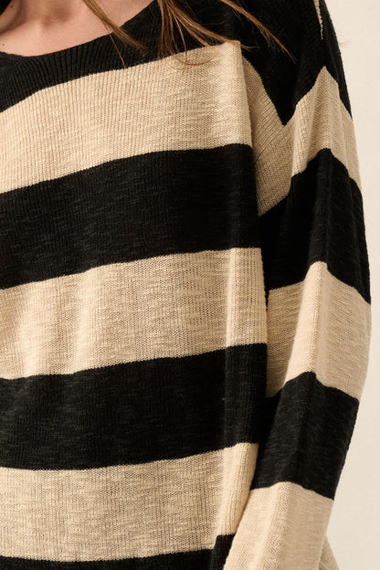 Stripe Zone Striped Slub-Knit Sweater