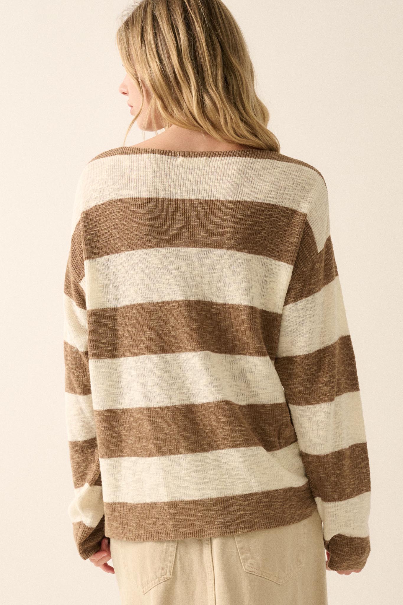 Stripe Zone Striped Slub-Knit Sweater