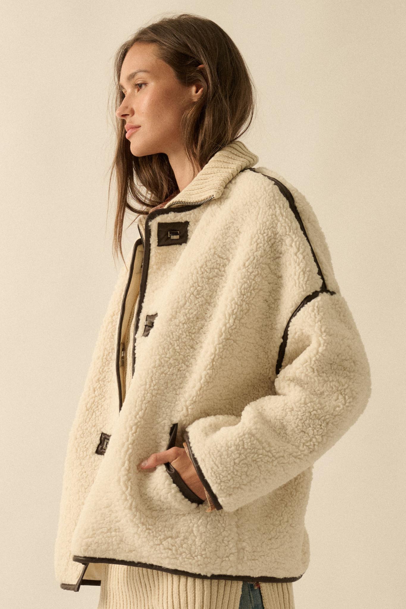 Tibetan Trail Sherpa Fleece Toggle Jacket