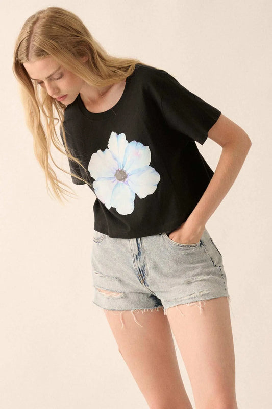 Watercolor Blossom Garment-Dyed Floral Graphic Tee