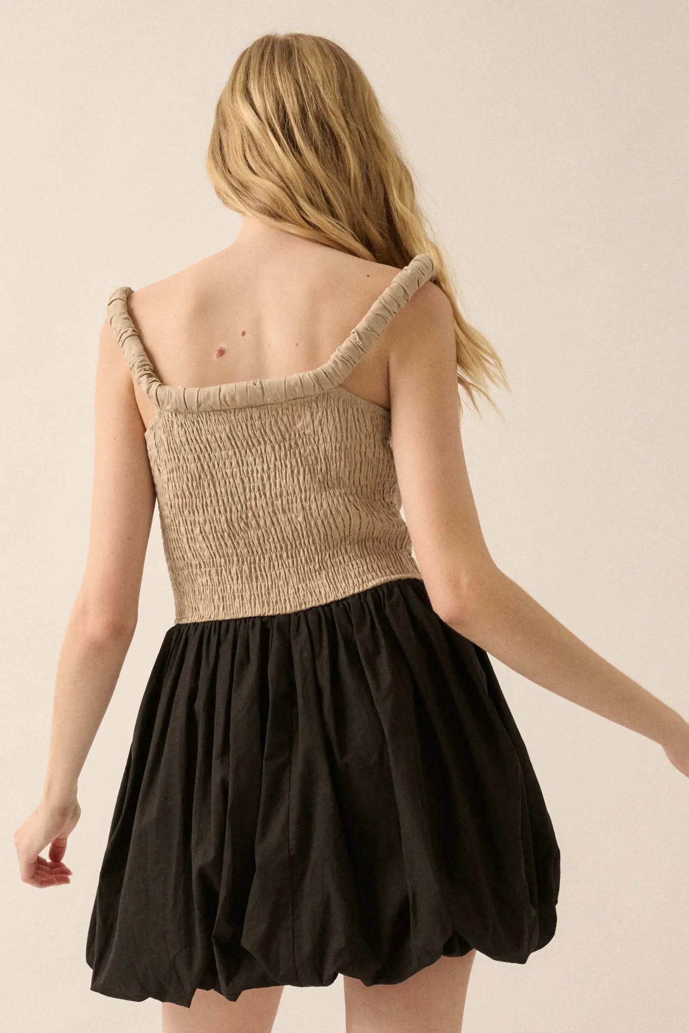 Twice As Nice Colorblock Bubble Mini Dress