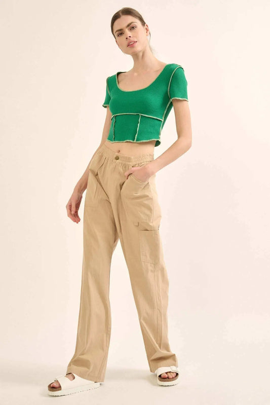 Walk Tall Straight-Leg Cotton Twill Cargo Pants