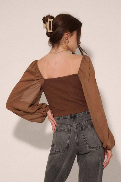 Timeless Love Long-Sleeve Cropped Corset Top
