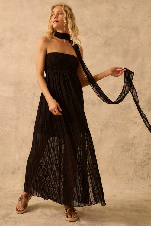 The Emma Infinity Dress in Striped Floral Lace