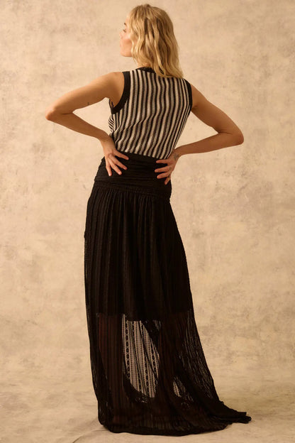 The Emma Infinity Dress in Striped Floral Lace