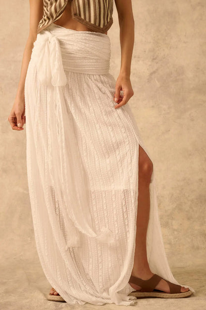 The Emma Infinity Dress in Striped Floral Lace