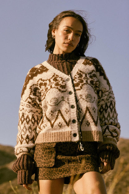 Summit Trail Brushed Alpine-Knit Cardigan