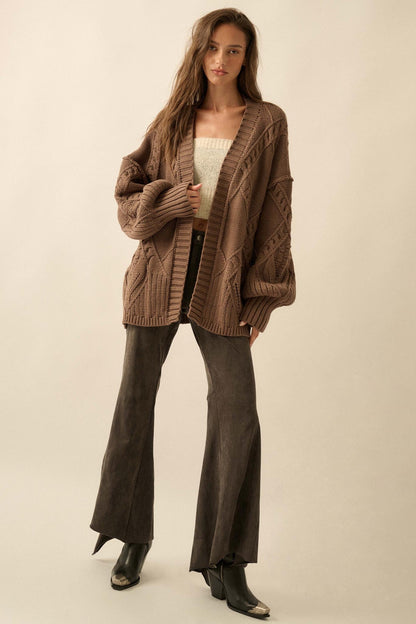 Twist Me Around Cable Knit Oversize Cardigan