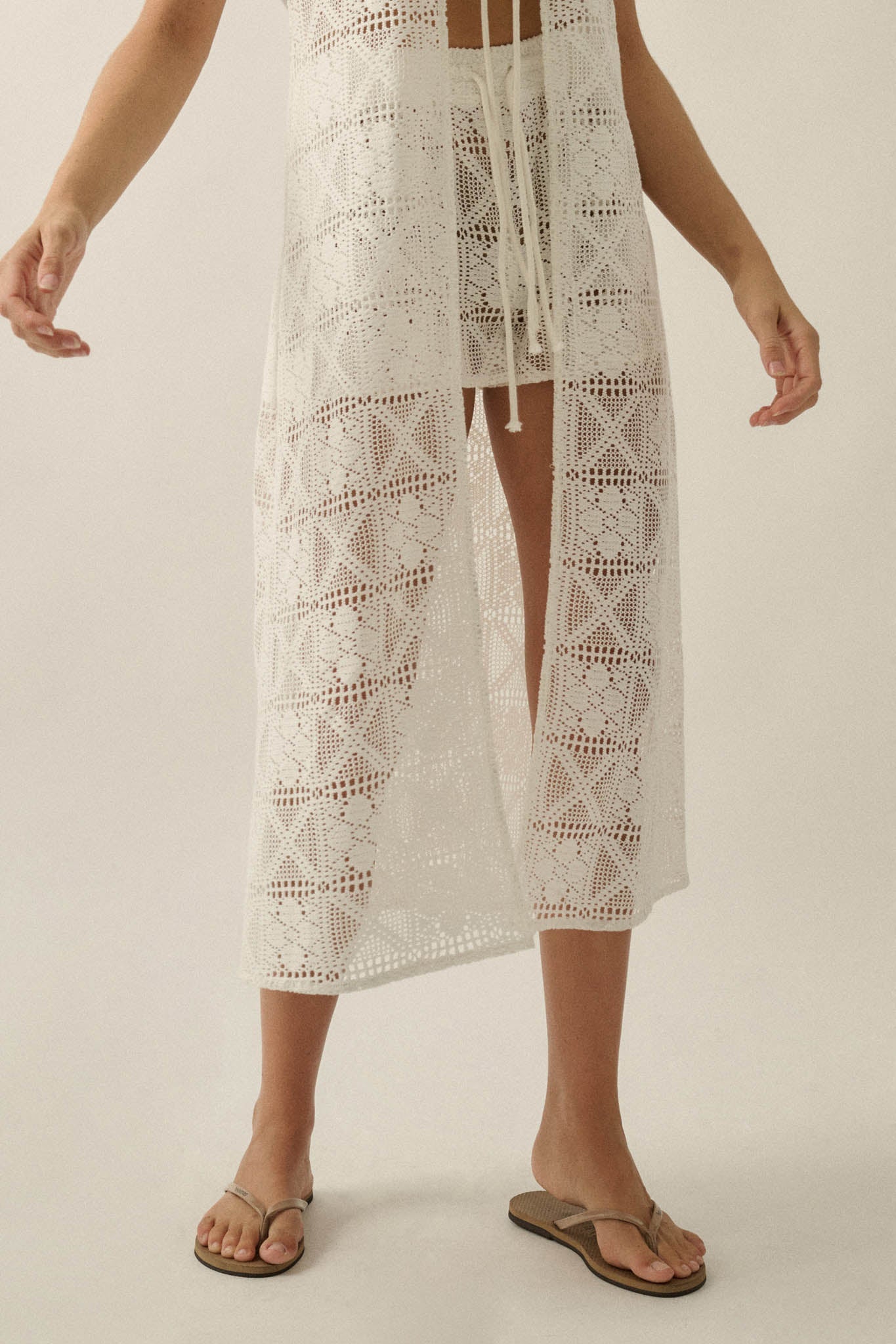 Untamed Spirit Crochet Lace Drawstring Shorts