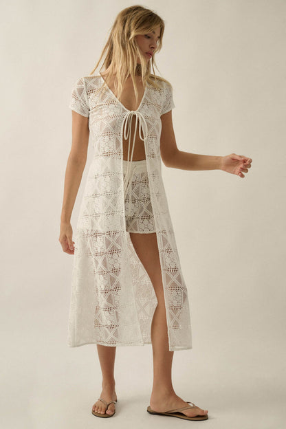 Untamed Spirit Crochet Lace Drawstring Shorts