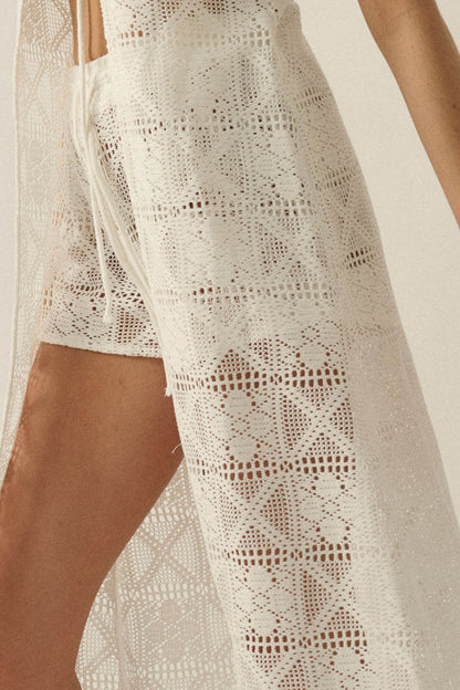 Untamed Spirit Crochet Lace Drawstring Shorts