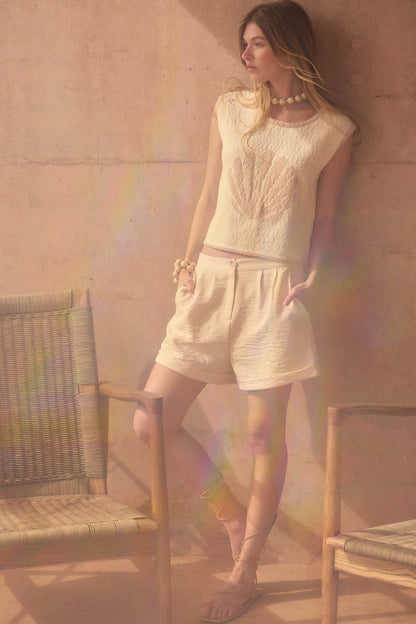 Walk the Talk Pleated Wide-Leg Cuffed Shorts