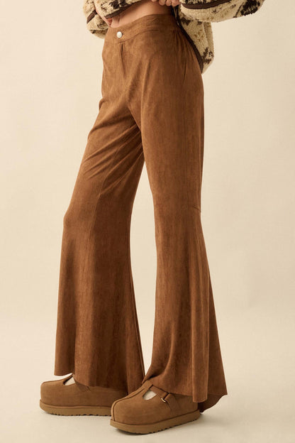 Touch of Flair Vegan Suede Flare Pants