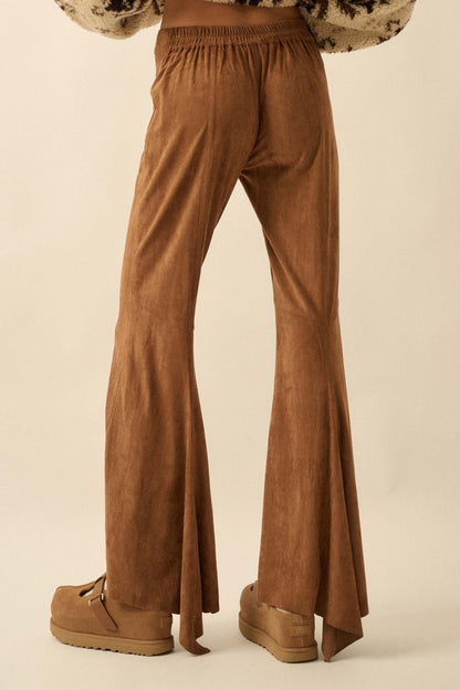 Touch of Flair Vegan Suede Flare Pants