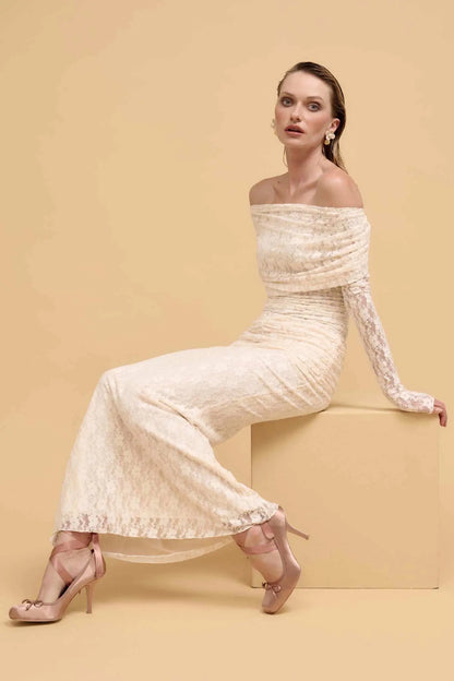 Under the Stars Studded Lace Mermaid Maxi Skirt