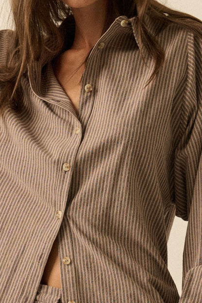 Straight Ahead Double Pinstripe Button-Up Shirt